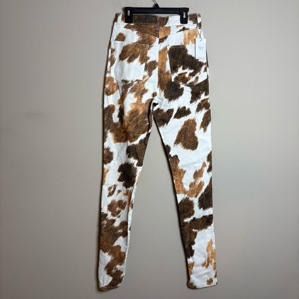 WeWoreWhat NWT Stilleto Skinny Cow Print Brown Pants Denim Size 26 - Picture 8 of 10